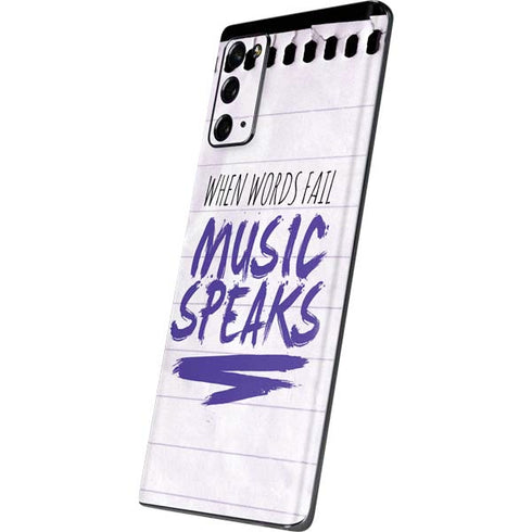 When Words Fail Music Speaks Galaxy Note20 5G Skin
