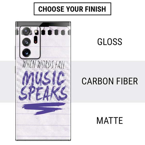 When Words Fail Music Speaks Galaxy Note20 Ultra 5G Skin