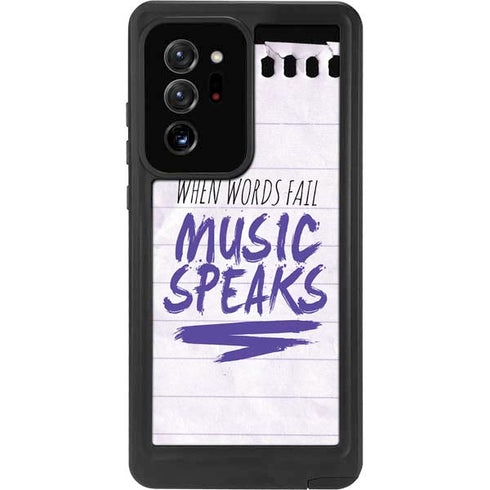 When Words Fail Music Speaks Galaxy Note20 Ultra 5G Waterproof Case