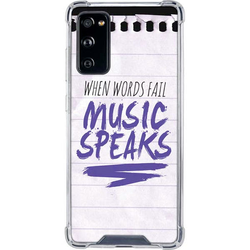 When Words Fail Music Speaks Galaxy S20 FE Clear Case