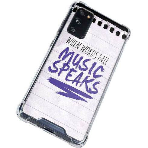 When Words Fail Music Speaks Galaxy S20 FE Clear Case