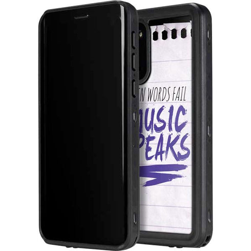 When Words Fail Music Speaks Galaxy S20 Plus Waterproof Case