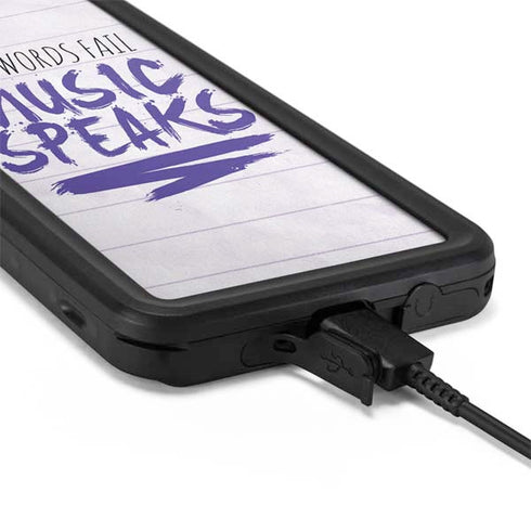 When Words Fail Music Speaks Galaxy S20 Plus Waterproof Case