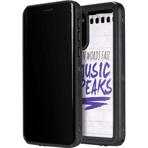 When Words Fail Music Speaks Galaxy S20 Waterproof Case