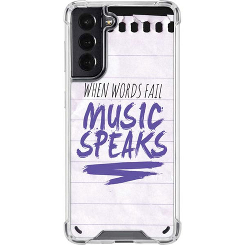 When Words Fail Music Speaks Galaxy S21 5G Clear Case