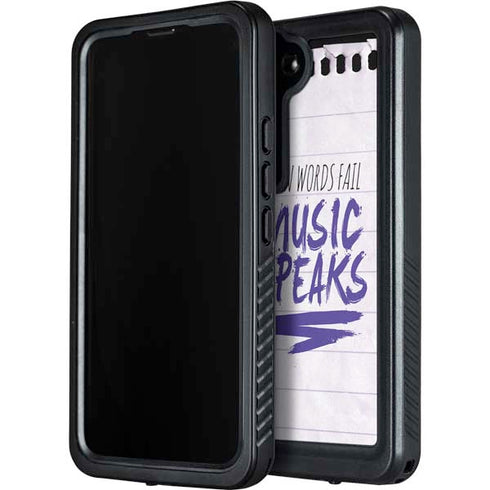 When Words Fail Music Speaks Galaxy S23 Plus Waterproof Case