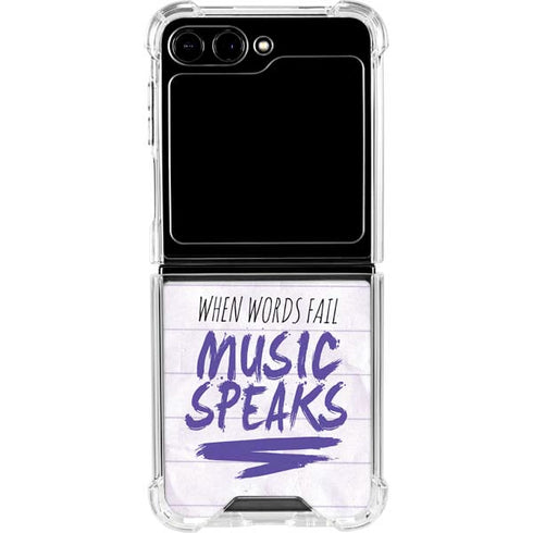 When Words Fail Music Speaks Galaxy Z Flip5 5G Clear Case