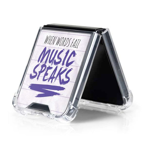 When Words Fail Music Speaks Galaxy Z Flip5 5G Clear Case