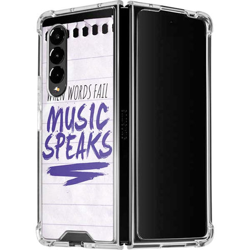 When Words Fail Music Speaks Galaxy Z Fold4 5G Clear Case