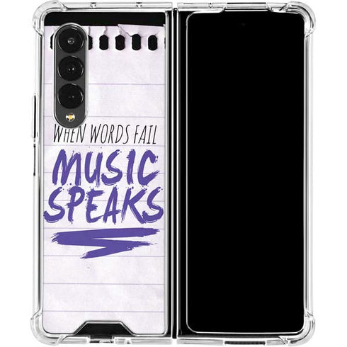 When Words Fail Music Speaks Galaxy Z Fold4 5G Clear Case