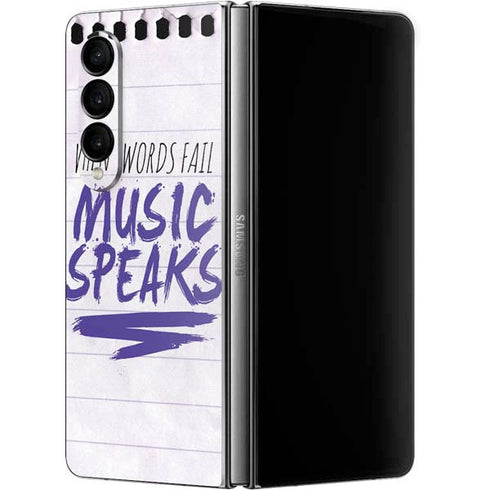 When Words Fail Music Speaks Galaxy Z Fold4 5G Skin