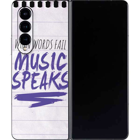 When Words Fail Music Speaks Galaxy Z Fold4 5G Skin