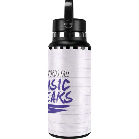 When Words Fail Music Speaks Hydro Flask 32oz Wide Mouth Skin