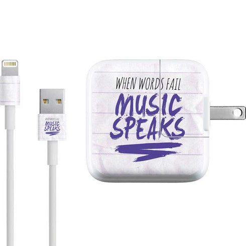 When Words Fail Music Speaks iPad Charger (10W USB) Skin
