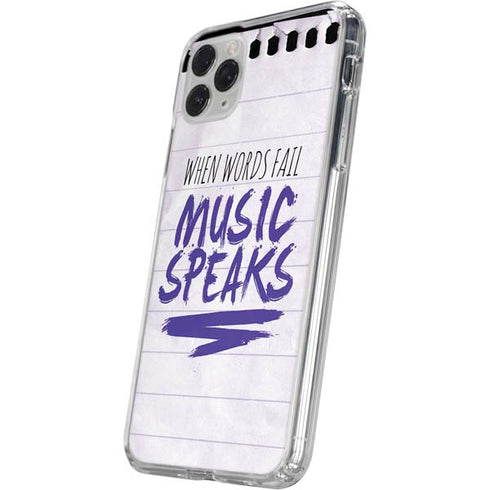 When Words Fail Music Speaks iPhone 11 Pro Clear Case
