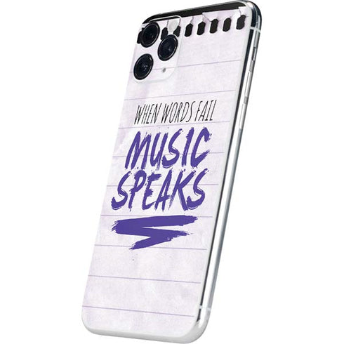 When Words Fail Music Speaks iPhone 11 Pro Skin
