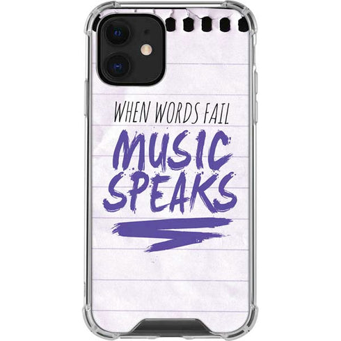 When Words Fail Music Speaks iPhone 12 Clear Case