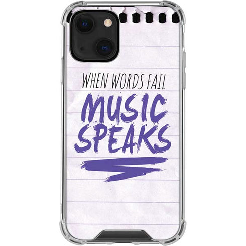 When Words Fail Music Speaks iPhone 13 Clear Case