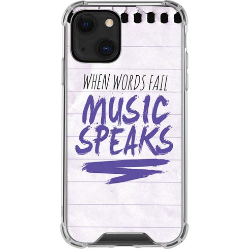 When Words Fail Music Speaks iPhone 13 Mini Clear Case