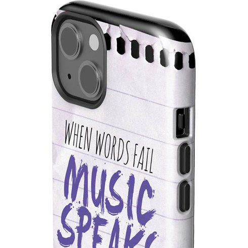 When Words Fail Music Speaks iPhone 15 Plus Impact Case