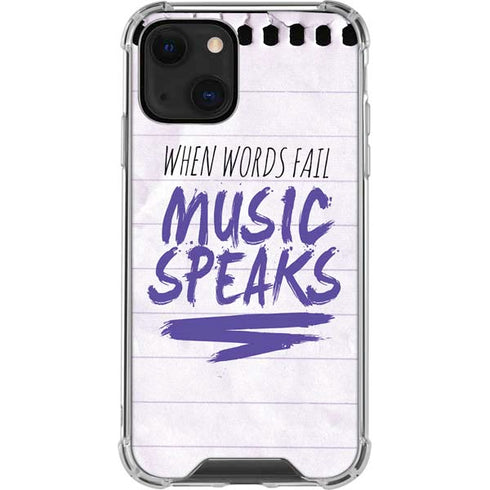 When Words Fail Music Speaks iPhone 14 Plus Clear Case
