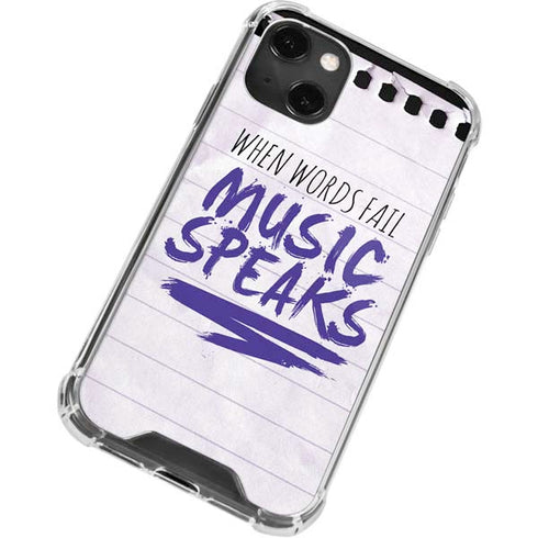 When Words Fail Music Speaks iPhone 14 Plus Clear Case