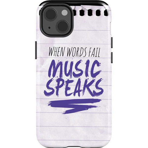 When Words Fail Music Speaks iPhone 15 Impact Case