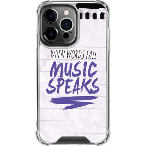 When Words Fail Music Speaks iPhone 14 Pro Clear Case