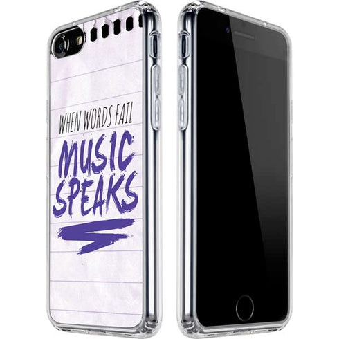 When Words Fail Music Speaks iPhone SE (2nd & 3rd Gen) Clear Case