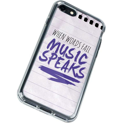When Words Fail Music Speaks iPhone SE (2nd & 3rd Gen) Clear Case