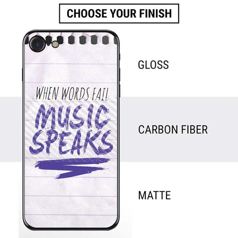 When Words Fail Music Speaks iPhone SE (2nd & 3rd Gen) Skin