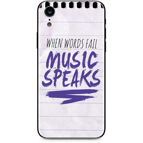 When Words Fail Music Speaks iPhone XR Skin