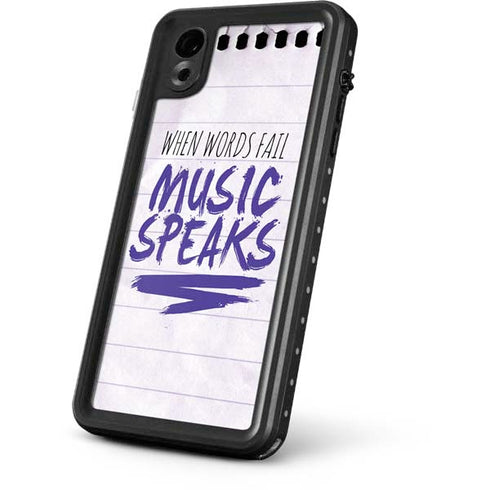 When Words Fail Music Speaks iPhone XR Waterproof Case