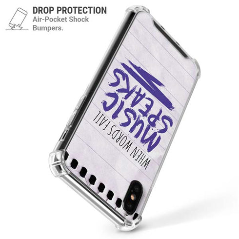 When Words Fail Music Speaks iPhone XS Max Clear Case