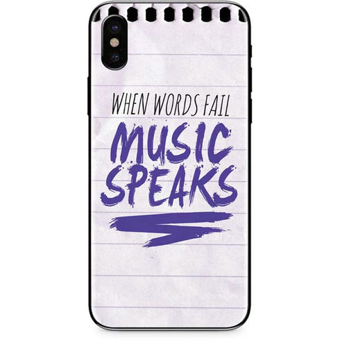 When Words Fail Music Speaks iPhone XS Max Skin