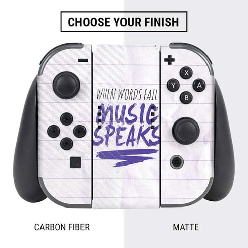 When Words Fail Music Speaks Nintendo Switch Bundle Skin
