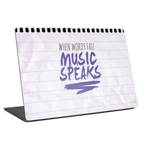 When Words Fail Music Speaks Universal Laptop 18in (14.6 x 10.6in) Skin
