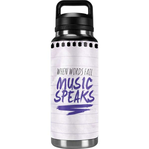 When Words Fail Music Speaks YETI Rambler 36oz Bottle Skin
