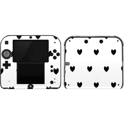 White and Black Hearts Nintendo 2DS Skin