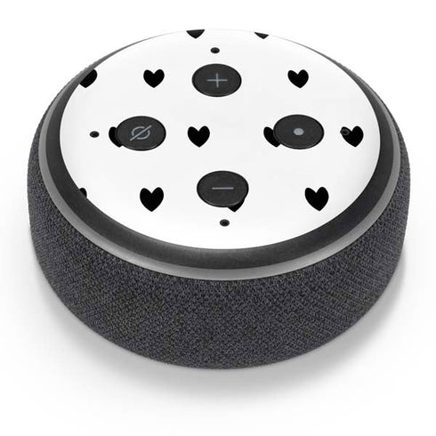 White and Black Hearts Amazon Echo Dot Skin