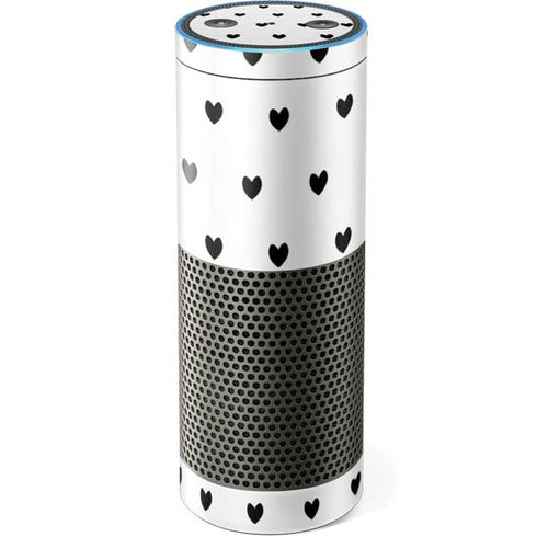 White and Black Hearts Amazon Echo Skin