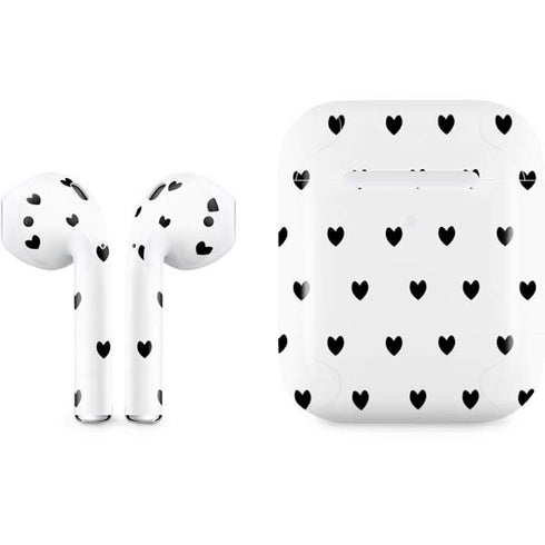 White and Black Hearts Apple AirPods 2 Skin