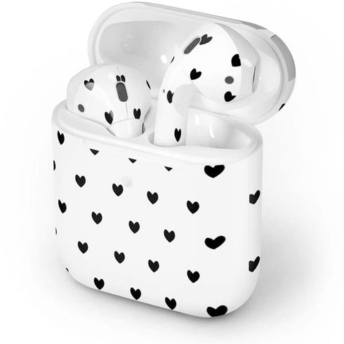 White and Black Hearts Apple AirPods 2 Skin