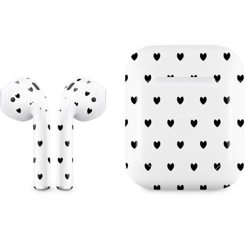 White and Black Hearts Apple AirPods Skin