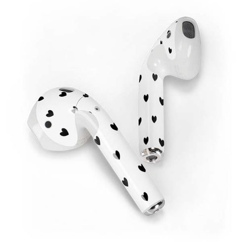 White and Black Hearts Apple AirPods Skin