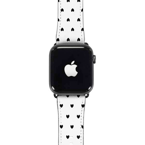 White and Black Hearts Apple Watch Band 42-44mm
