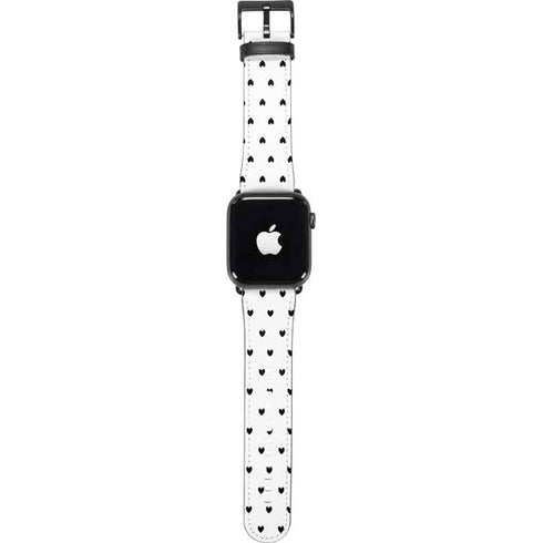 White and Black Hearts Apple Watch Band 42-44mm