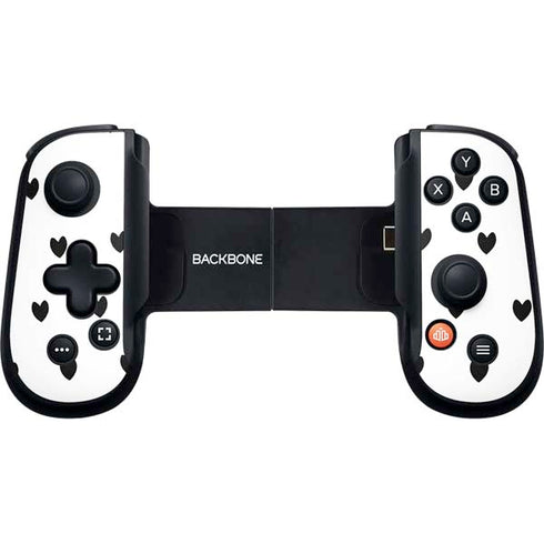 White and Black Hearts Backbone One for iPhone Game Controller Skin