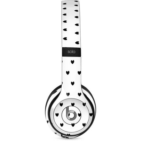 White and Black Hearts Beats Solo 2 Wired Skin
