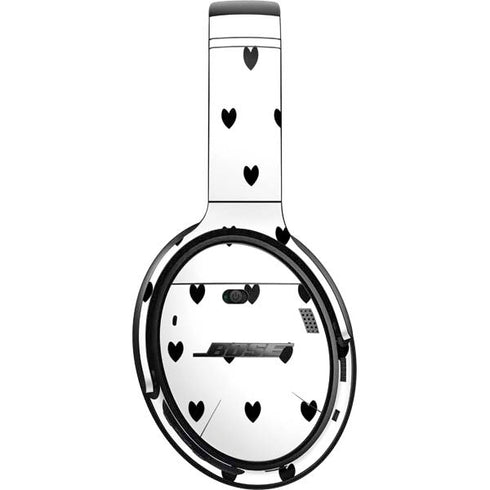 White and Black Hearts Bose QuietComfort 35 Headphones Skin